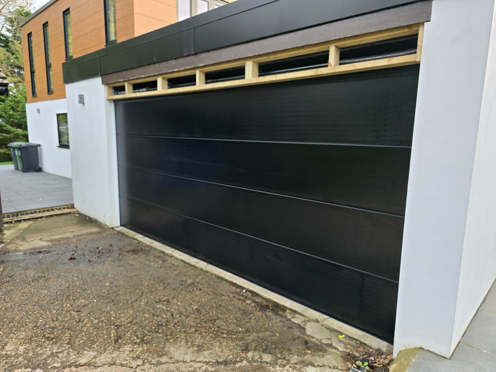 Large Flush Sectional Door With Ladder Frame And Upvc Finish 3